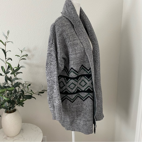 Anthropologie Aztec Cardigan Grey green Sunday in Brooklyn XS - Picture 3 of 8